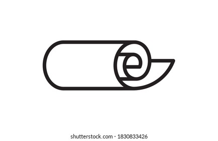 Mat for fitness isolated vector icon. simple element illustration from gym and fitness concept vector icons. mat for fitness editable logo symbol design on white background. can be use for web