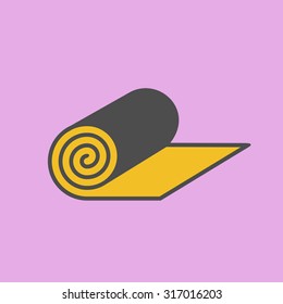 Mat for fitness. Yoga Mat icon