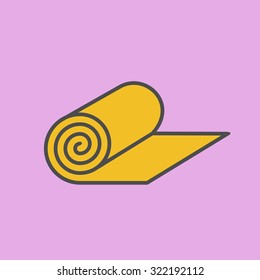 Mat for fitness. Yoga Mat icon
