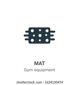 Mat glyph icon vector on white background. Flat vector mat icon symbol sign from modern gym equipment collection for mobile concept and web apps design.