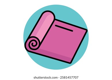 Mat icon. colored outline icon style. icon related to gym and fitness. gym elements vector illustration
