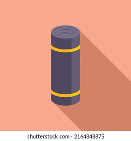 Mat icon flat vector. Yoga carpet. Gym roll