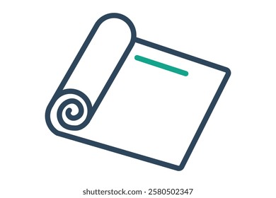 Mat icon. line icon style. icon related to gym and fitness. gym elements vector illustration