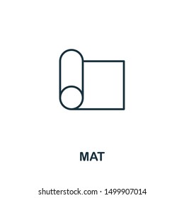 Mat icon. Thin outline style design from fitness icons collection. Creative Mat icon for web design, apps, software, print usage.