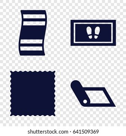 Mat icons set. set of 4 mat filled icons such as carpet, foot carpet
