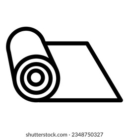 Mat line icon. Rolled protective material for fitness illustration isolated on white. Mat for yoga outline style designed for and app. Eps 10.