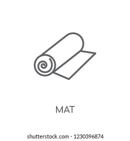 Mat linear icon. Modern outline Mat logo concept on white background from Gym and Fitness collection. Suitable for use on web apps, mobile apps and print media.