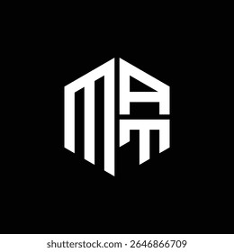 Logotipo MAT Ícone MAT Monograma MAT Letra MAT minimalista Círculo plana Design de logotipo abstrato moderno exclusivo.