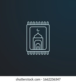 mat for prayer islamic vector line icon. Arabic Carpet icon.
