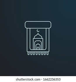mat for prayer islamic vector line icon. Arabic Carpet icon.
