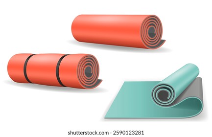 mat sports equipment for fitness stock cartoon vector illustration isolated on white background