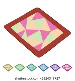mat wool carpet cartoon. floor fabric, oriental cozy, abstract kilim mat wool carpet sign vector 
