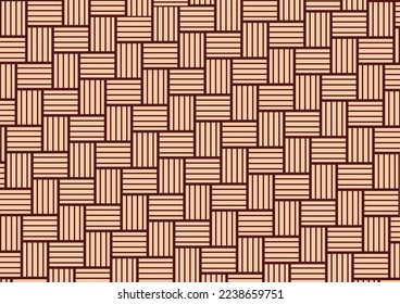 mat with woven texture of crosshatched yellow or brown straws