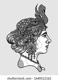 Mata Hari. Vector illustration hand drawn.