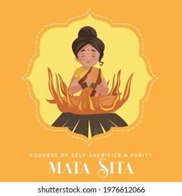 Mata Sita Goddess Of Self Sacrifice And Purity Banner Design Template.