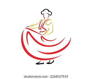 Matador Illustration with Silhouette Style