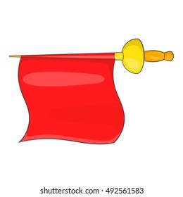 Matador red fabric icon in cartoon style isolated on white background vector illustration