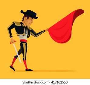 Matador vector flat cartoon illustration