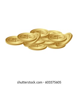 matal coins outside icon, vector illustration design