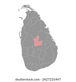Mapa del distrito de Matale, división administrativa de Sri Lanka. Ilustración vectorial.
