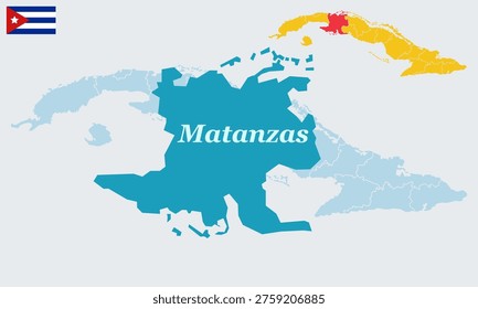 
Matanzas Cuba Map and Flag - Matanzas Province, Varadero Beach and Yumuri Valley Vector Outline.earth