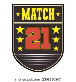 Match 21 Typography Patch V76 Patch Streetwear, Urban Design Black and White Colors Patch Commercial Use