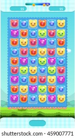 Match 3 Game Background and items/ game Ui