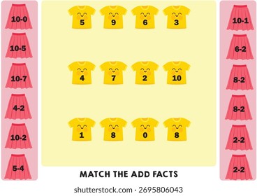 Match the add facts match addition maths kindergarten activity