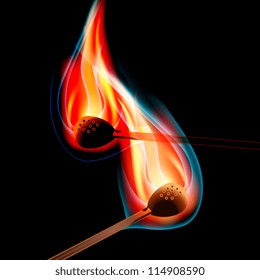 match with black background