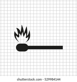 match -  black vector icon