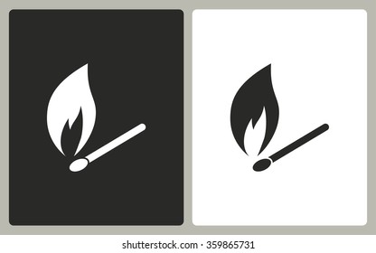 Match  -  black and white icons. Vector illustration.