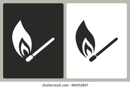 Match   -  black and white icons. Vector illustration. 