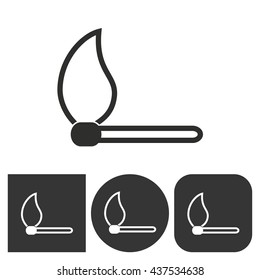Match - black and white icons. Vector illustration.