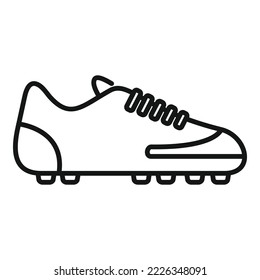 Match boot icon outline vector. Soccer shoe. Football boot