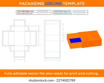 Match Box, Dieline Template vector