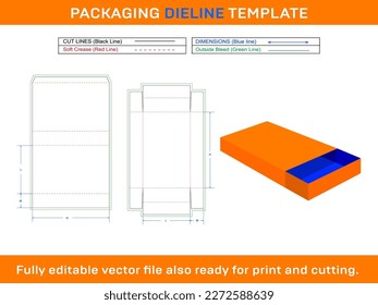 Match Box, Drawer box, sliding box, Dieline Template, 