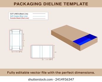 Match Box, Drawer box, sliding box, Dieline Template and 3d box, Vector File