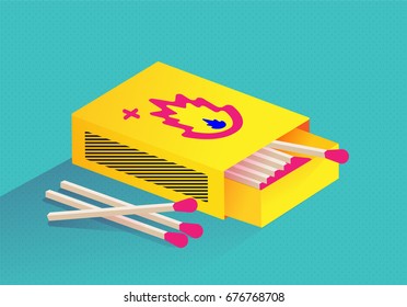 the match box graphic illustration vector. create energy and fire. using as wallpaper, background, illustration.
