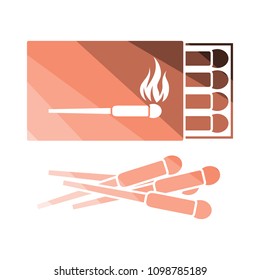 Match box  icon. Flat color design. Vector illustration.