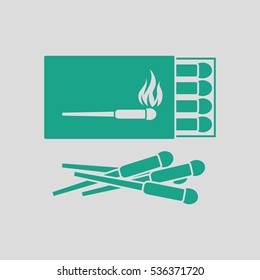 Match box  icon. Gray background with green. Vector illustration.