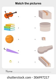 Match box with object - Worksheet for education