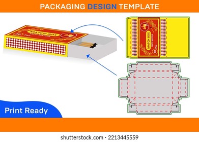 Match box packaging design template