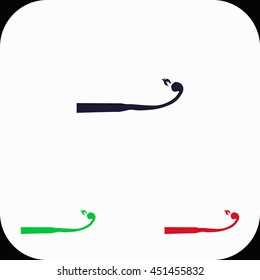 Match was burned Illustration set. Blue, green, red icon.