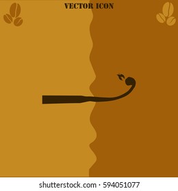 Match was burned vector  icon Coffee symbol background.