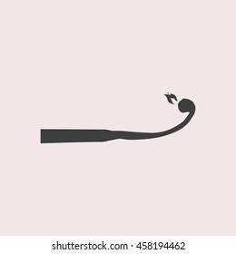 Match was burned web icon. Isolated illustration