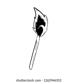 match burning doodle icon vector drawing 
