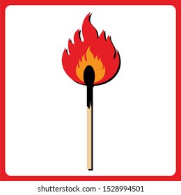 a match and a burning fire