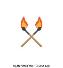 Match burning illustration vector flat design