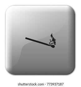 Match burns flat vector icon. Flame illustration.