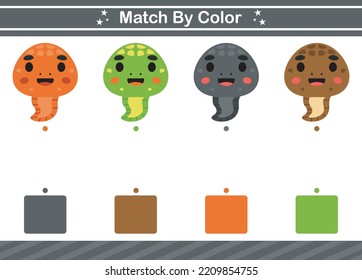 Match by color Educational game for kindergarten and preschool Matching game worksheet for kids